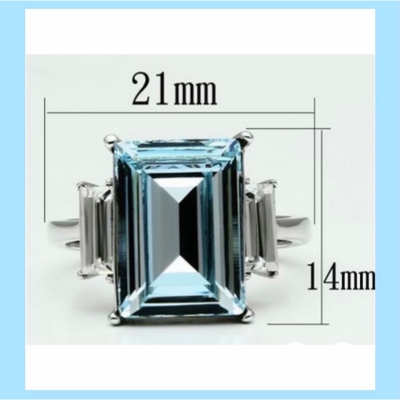 STAINLESS STEEL SEA BLUE RING - Picture 7 of 8